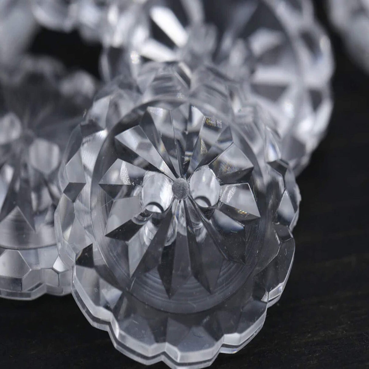 12 Pieces Clear Crystal Cut Buttons Small 5/8 Inch