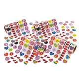 Bulk Valentine Rolls of Stickers Assortment 1000 Pc