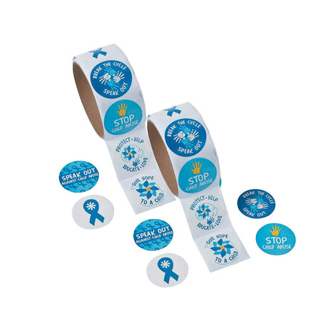 1 1/2" Child Abuse Awareness Paper Sticker Roll 100 Pc