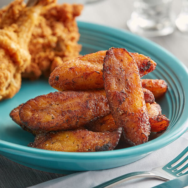 6 lb. IQF Bias Sliced Pre-Fried Plantains - 4/Case