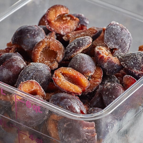 22 lb. IQF Halved Plums