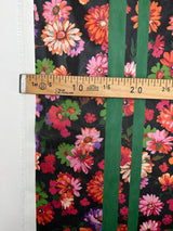 Polyester Chiffon Printed Black Pink Floral