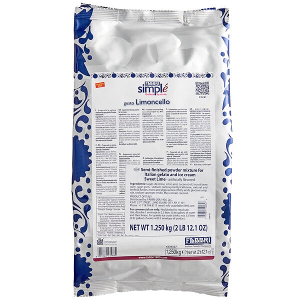Fabbri 1.25 kg Limoncello Simple One-Step Soft Serve / Frozen Dessert Mix