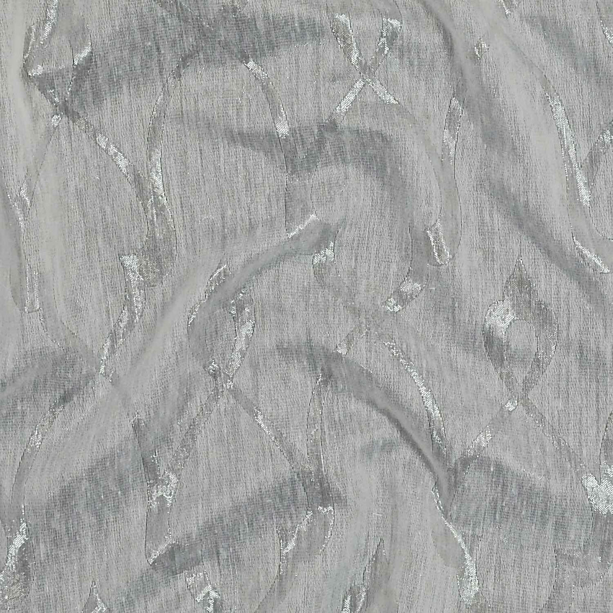 P Kaufmann NFP Palac Brocade Sheer Woven Polyester Fabric - Winter White, 118" Width, 15.70" H 15.70" V Repeat (1 Yard)