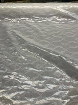 P Kaufmann NFP Palac Brocade Sheer Woven Polyester Fabric - Winter White, 118" Width, 15.70" H 15.70" V Repeat (1 Yard)