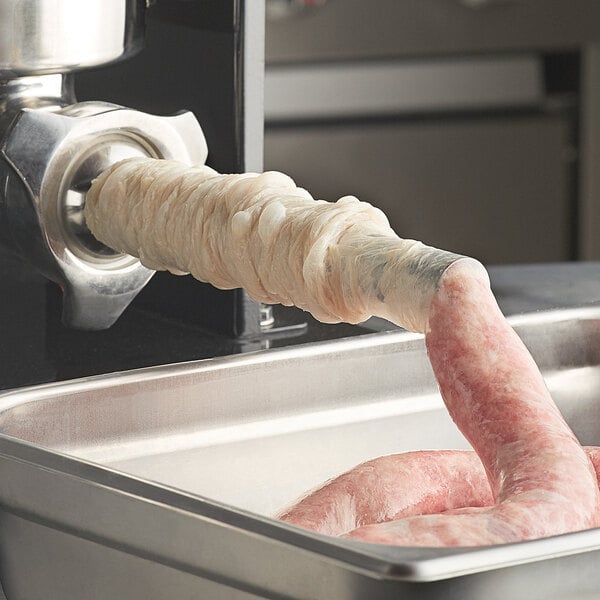Warrington Farm Meats 38 - 42mm Hank of Natural Hog Sausage Casing - Makes 100 lb.
