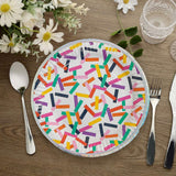 8 Count Tropical Confetti Paper Dessert Plates 7 Inch Colorful Birthday Party Supplies