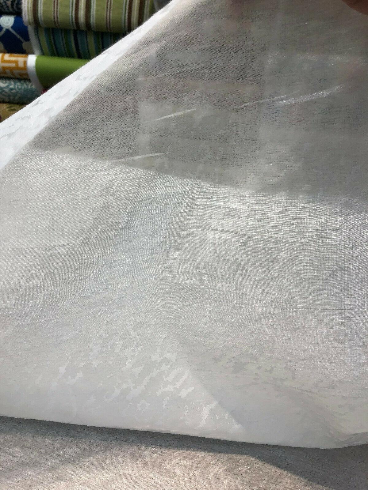 P Kaufmann NFP Embark Polyester Sheer Woven Fabric - Winter White, 118" Width (1 Yard)