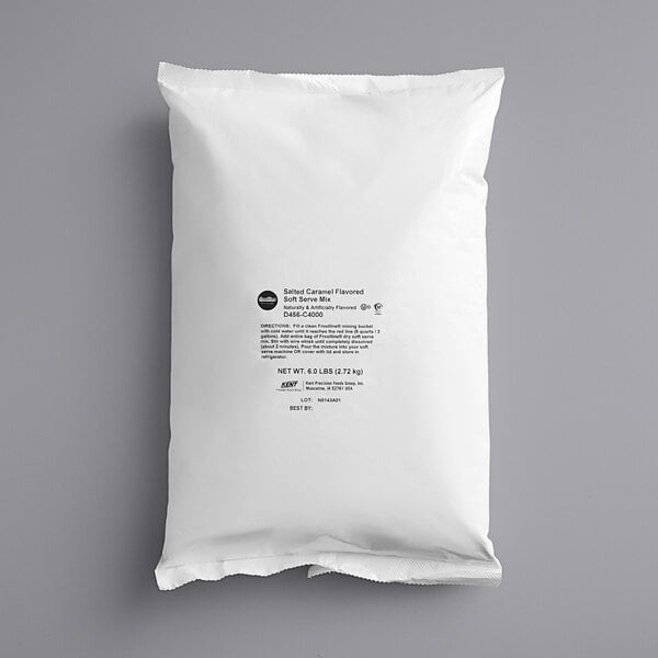 Frostline Salted Caramel Soft Serve Ice Cream Mix 6 lb. - 6/Case