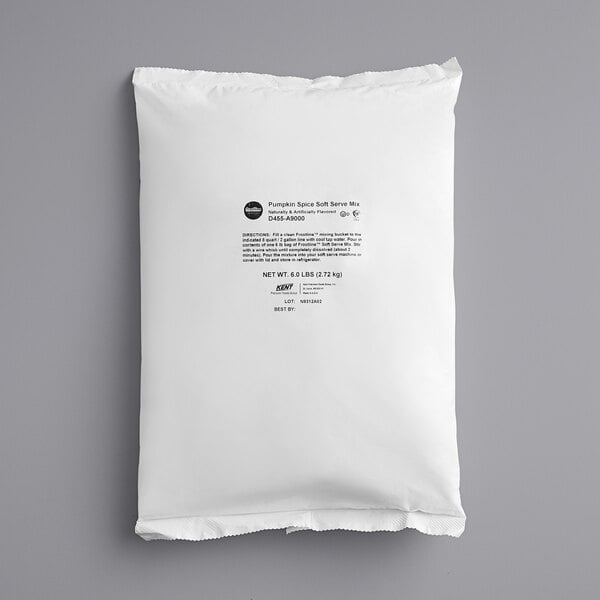 Frostline Pumpkin Spice Soft Serve Ice Cream Mix 6 lb. - 4/Case