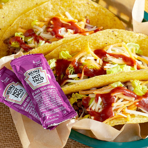 Heinz 9 Gram Taco Sauce Portion Packets - 500/Case