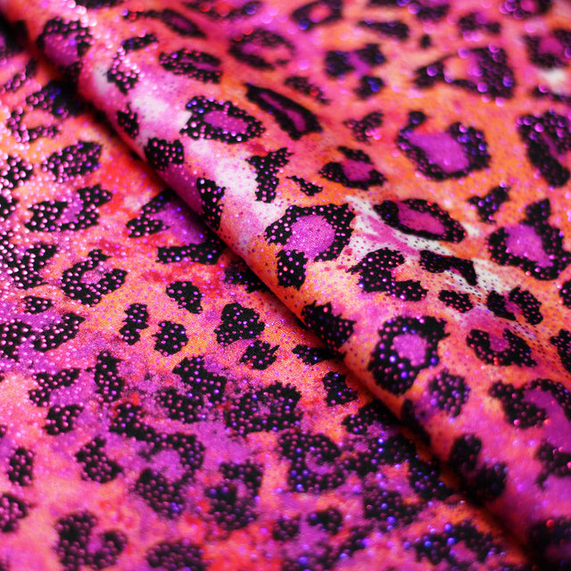 Jungle Fever Nylon Spandex Fabric - Multi-Color Leopard Print, 58/60" Width (1 Yard)