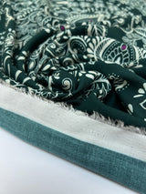 Viscose Batiste Printed Paisley Purple-Green