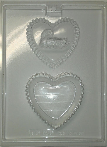 Heart With Swan Box Chocolate Mold - ECAO1096