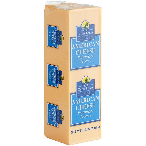 Great Lakes Cheese 5 lb. Yellow American Cheese Block - 6/Case