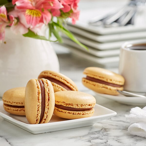 White Toque French Caramel Macarons - 105/Case