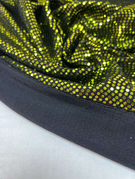 Golden Green Lurex Knitted Fabric