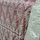 Corded Bridal Lace Fabric 100% Polyester Net Mesh 48" Wide