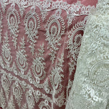 Corded Bridal Lace Fabric 100% Polyester Net Mesh 48" Wide