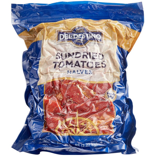 Del Destino 5 lb. Sun Dried Tomato Halves - 4/Case