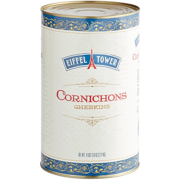 Eiffel Tower 11 lb. Can Whole Cornichon Gherkins (4 lb. 13.9 oz. Dr. Wt.) - 6/Case