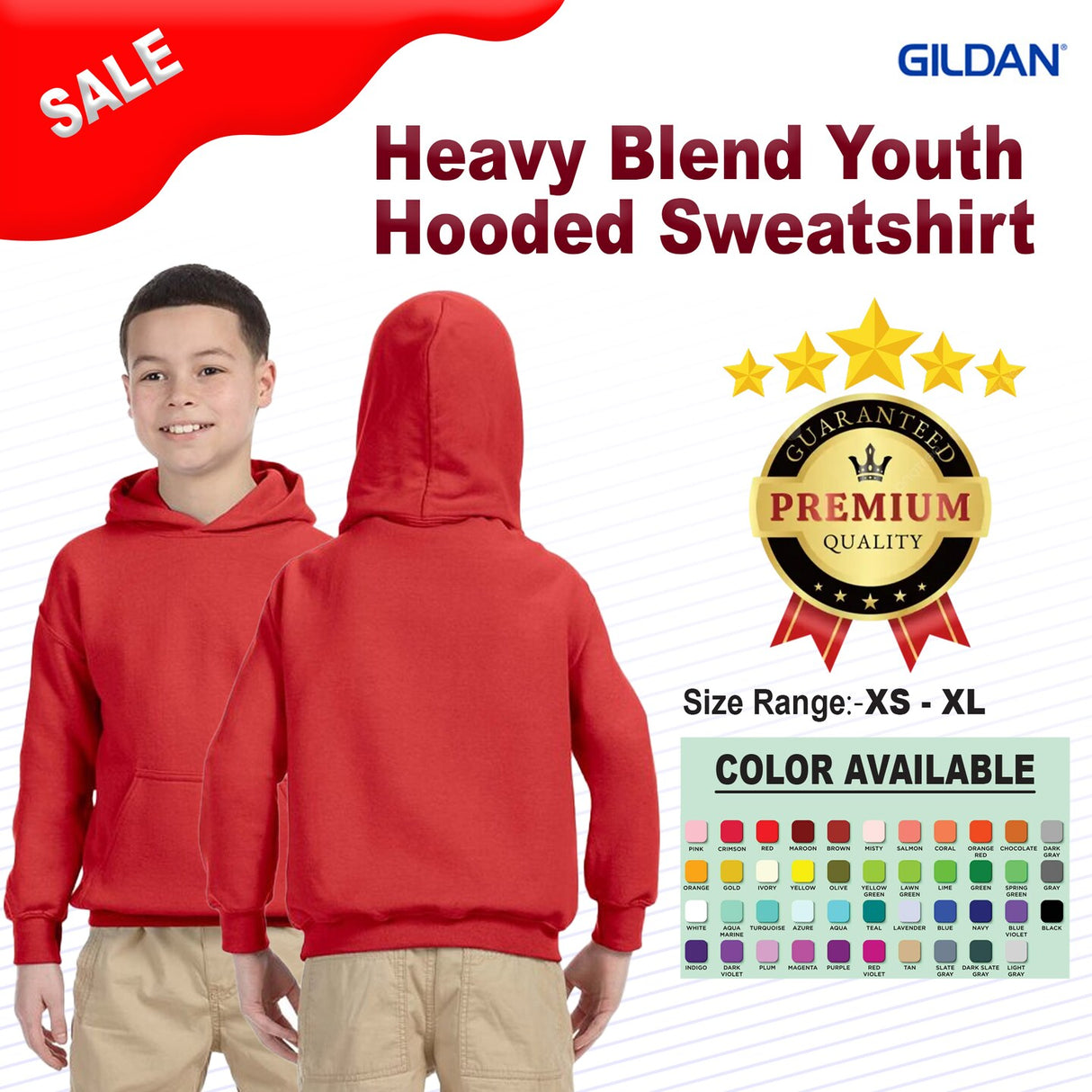 Gildan® Heavy Blend Youth Hooded Sweatshirt