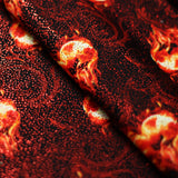 Burning Desire Nylon Spandex Fabric - Pink/Black, Orange/Black, Fire Flame Print, 58/60" Width (1 Yard)