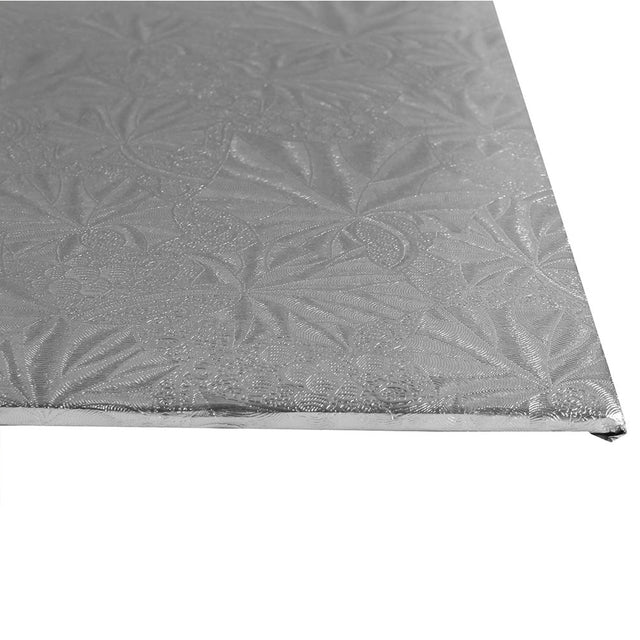 Square Silver Foil Cake Board, 9" x 1/4" Thick, Pack of 12