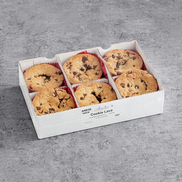 David's Cookies Annie's Individual Heat & Serve Chocolate Chip Lava Cookie Cake 6.5 oz. - 24/Case