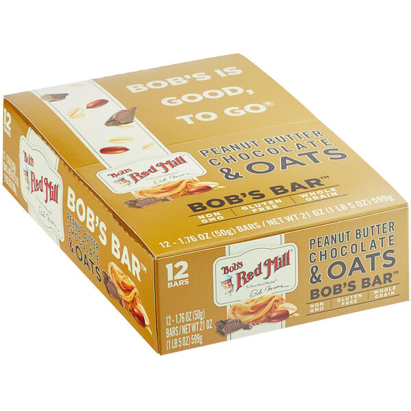 Bob's Red Mill 1.76 oz. Peanut Butter Chocolate & Oats Bar - 144/Case