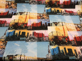 Los Angeles Hollywood Cotton Fabric - Yellow, Blue, Red, Black Printed Duck, 54" Width (By The Yard)