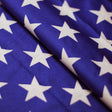Star Bright Nylon Spandex Fabric - Red And White, Royal White, Foil Option, Patriotic American Flag Stars, 58/60" Width (1 Yard)