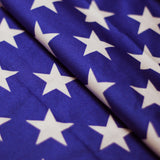 Star Bright Nylon Spandex Fabric - Red And White, Royal White, Foil Option, Patriotic American Flag Stars, 58/60" Width (1 Yard)