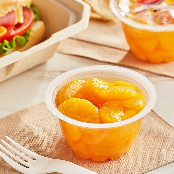 Premium Mandarin Oranges in Natural Juice 4.5 oz. Cups - 96/Case