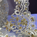 Beaded Lace Trimming Double Sided White