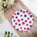 8 Count Pink and Blue Polka Dot Paper Dinner Plates 9 Inch Gender Reveal Baby Shower Supplies