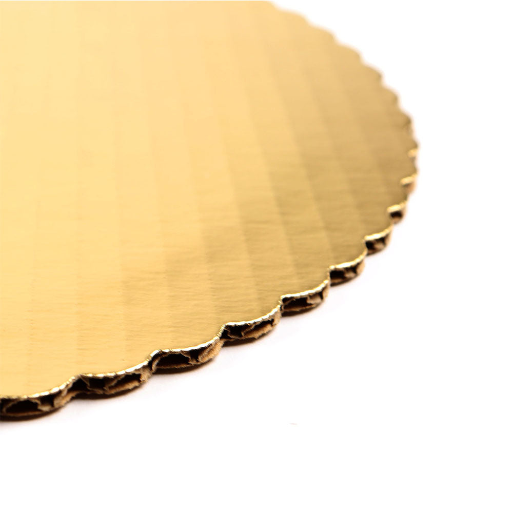 Gold Corrugated Round Cake & Pastry Board, Size: 8" - Case Of 200