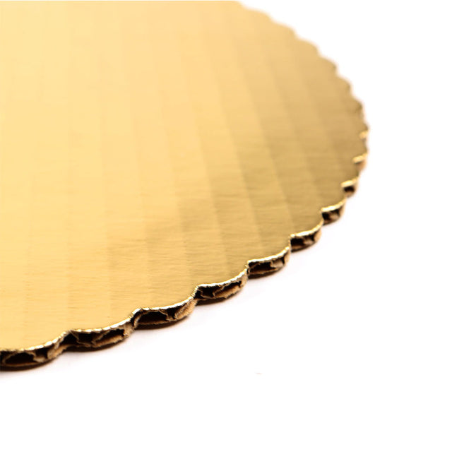 Gold Corrugated Round Cake & Pastry Board, Size: 8" - Case Of 200
