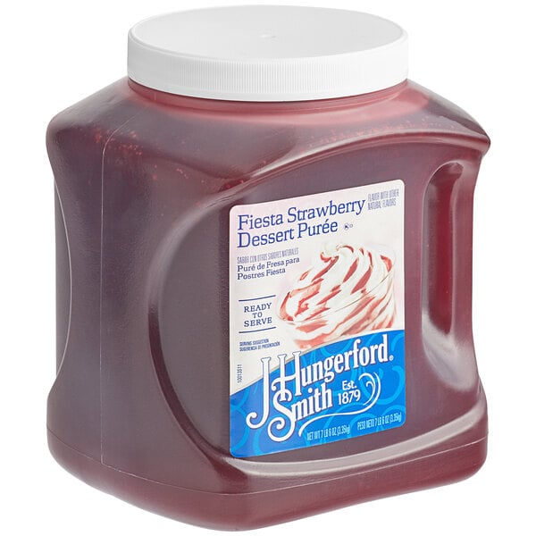 J. Hungerford Smith Fiesta Strawberry Puree Dessert Topping 118 oz. - 3/Case