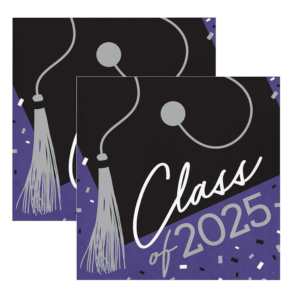 Creative Converting School Spirit Purple Class of 2025 Paper Dinner Napkins – 108 Count