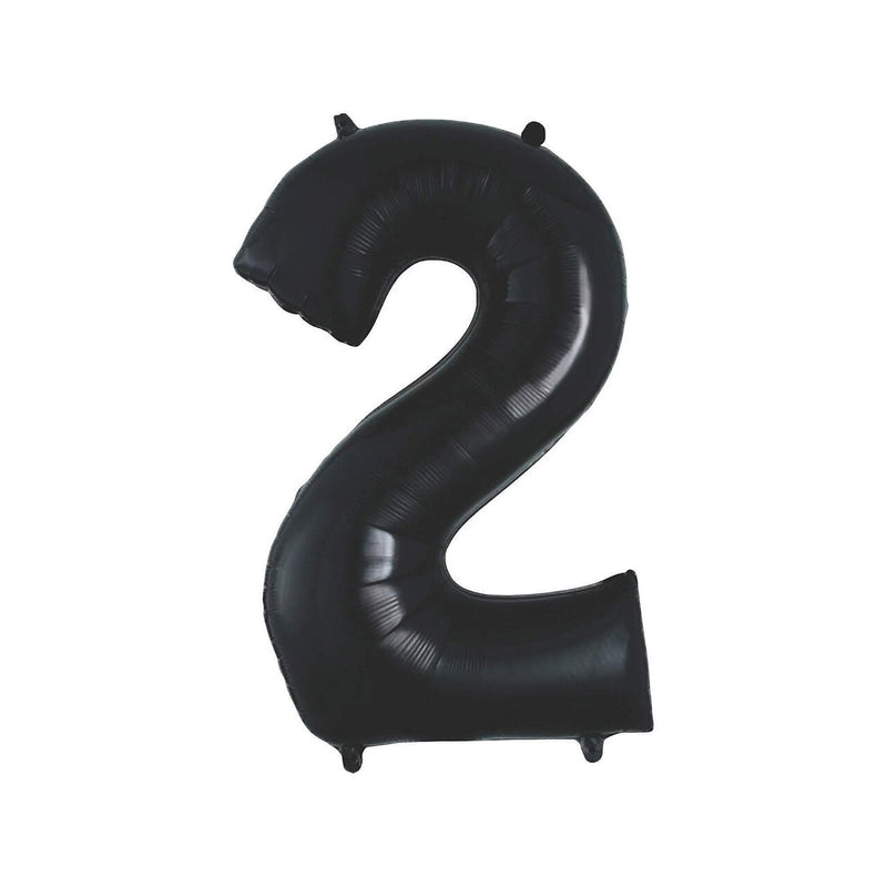 34" Black Number 2 Shaped Mylar Balloon – Fun and Festive for Any Occasion