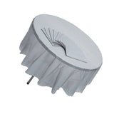 6 Ft. 10" Bulk 12ct Silver Round Disposable Plastic Tablecloths