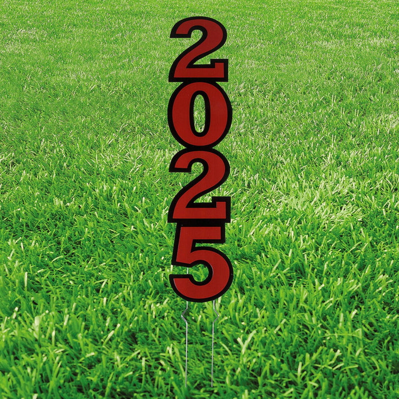 11" x 30" Red Class of 2025 Vertical Corrugated Plastic Yard Sign