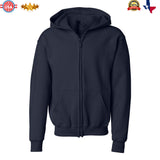 Gildan® Heavy Blend Youth Full Zip Hooded Long Sleeve Sweatshirt