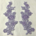 Beaded Corded Floral Lace Applique 100% Polyester Net Mesh