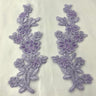 Beaded Corded Floral Lace Applique 100% Polyester Net Mesh