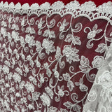 Beaded Corded Floral Bridal Lace Fabric 52" Wide