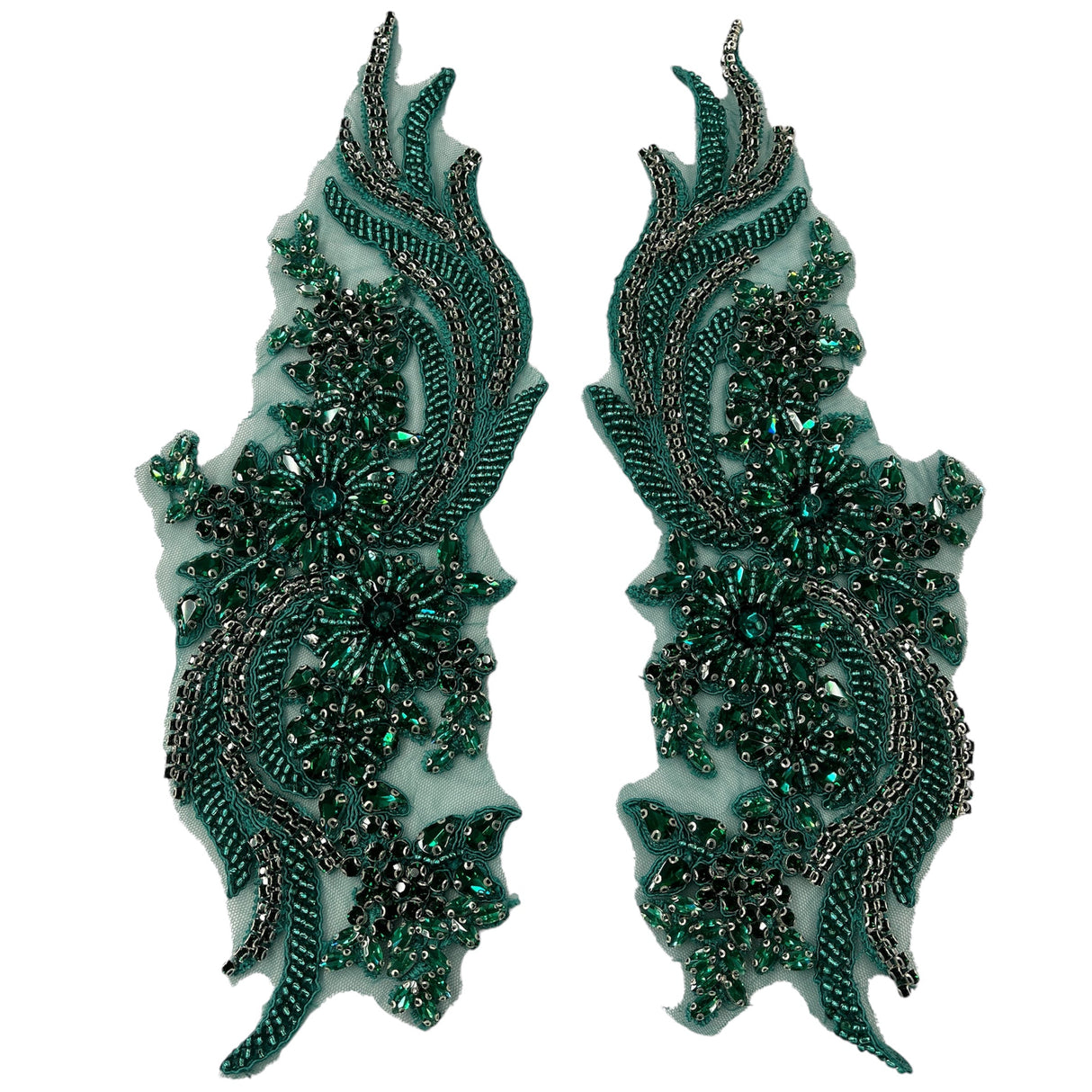 Crystal Rhinestone Floral Applique