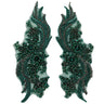 Rhinestone Applique Floral Lace Pair 14" x 4"