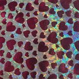 Nylon Spandex Heart Foil Metallic Fabric
